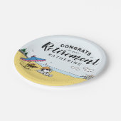 Ruhestand | Snoopy & Woodstock am Strand Pappteller (Schrägansicht)