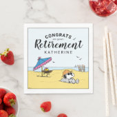 Ruhestand | Snoopy & Woodstock am Strand Serviette (Beispiel)