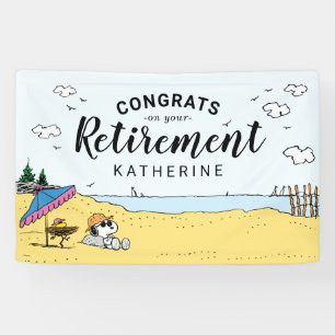 Ruhestand Snoopy & Woodstock auf der Strandbanne Banner