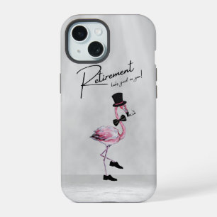 Ruhestand steht Ihnen gut! Eleganter Rosa Flamingo iPhone 15 Hülle