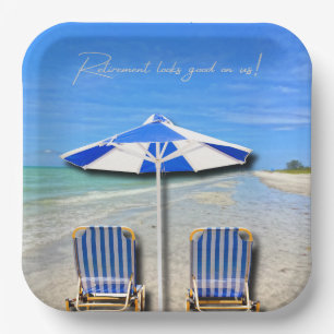 Ruhestand steht uns gut! Sanibel Island Beach Pappteller