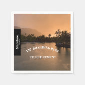 Ruhestand Sunset Boarding Pass Zielort Serviette (Vorderseite)