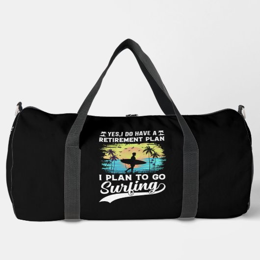 Ruhestand: Surfen und Sonnenuntergänge Duffle Bag (Vorderseite)