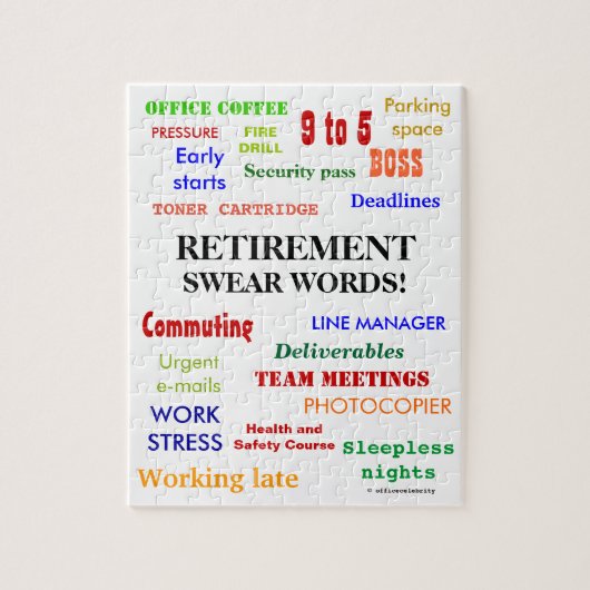 Ruhestand Swear Words! Funny Retirement Joge Puzzle (Vertikal)