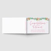 Ruhestand Tropical Floral Pink Script Glückwunschs Gästebuch (Voll)