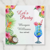 Ruhestand Tropical Summer Dine & Cocktail Party Geschenkanhänger (Rückseite)