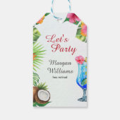 Ruhestand Tropical Summer Dine & Cocktail Party Geschenkanhänger (Rückseite)