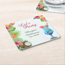 Ruhestand Tropical Summer Dine & Cocktail Party Rechteckiger Pappuntersetzer