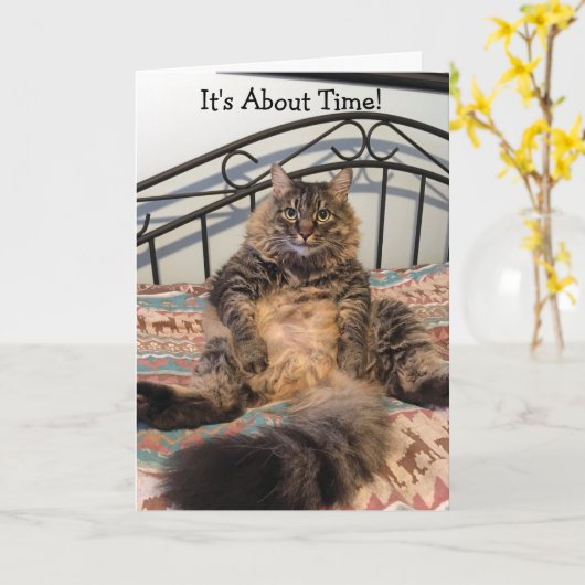 Ruhestand über Time Kimber Cat Karte (Gelbe Blume)