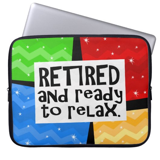Ruhestand und bereit zum Entspannen, sonnige Pensi Laptopschutzhülle (Vorderseite)