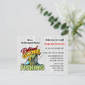 Ruhestand und Gone Fishing Retirement Party Einladungspostkarte (Stehend Vorderseite)