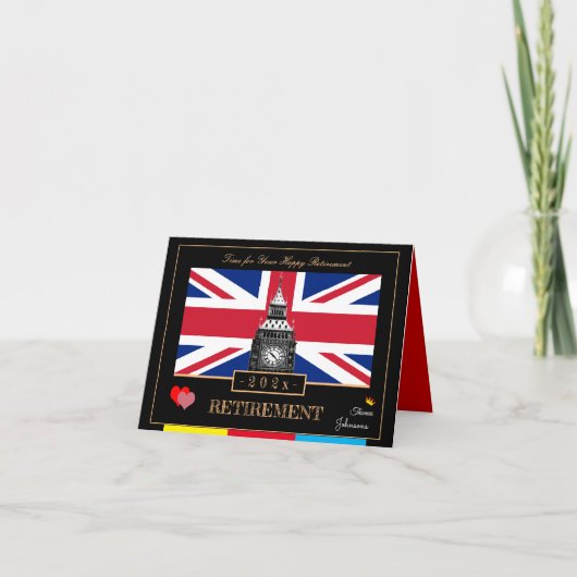Ruhestand unter britischer Flagge, Big Ben Clock, Karte (Vorderseite)