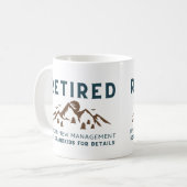 Ruhestand unter neuem Management, sonnige Ruhestan Kaffeetasse (Vorderseite Links)