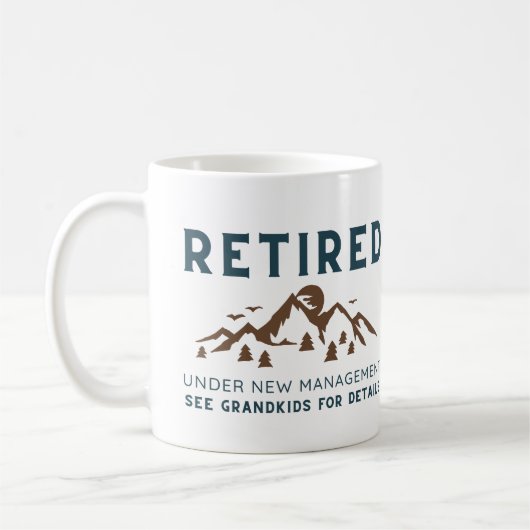 Ruhestand unter neuem Management, sonnige Ruhestan Kaffeetasse (Links)