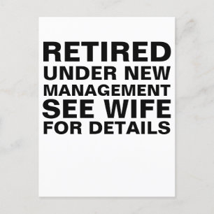 Ruhestand unter neuer Managementkarte, Reifen und  Feiertagspostkarte