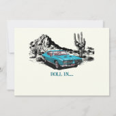 Ruhestand Vintage Car Wüste Party Einladung (Rückseite)