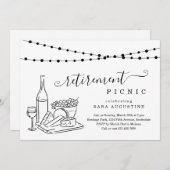Ruhestand Weinverkostung und Käse Picnic Party in Einladung (Vorne/Hinten)