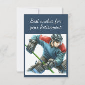 Ruhestand wünscht Boys Hockey Player Coach Dankeskarte (Vorderseite)