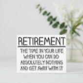 Ruhestand: Zeit, nichts zu tun Postkarte (Stehend Vorderseite)