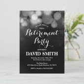 Ruhestandard Party Einladung Silver Glitzer (Stehend Vorderseite)