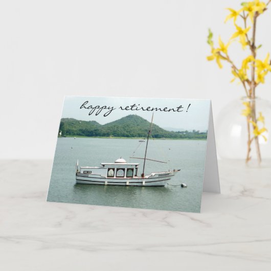 Ruhestandboot Karte (Gelbe Blume)