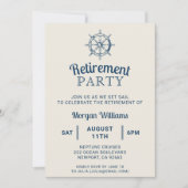 Ruhestandbootschiff Party auf dem Rad nautisch Einladung (Vorderseite)