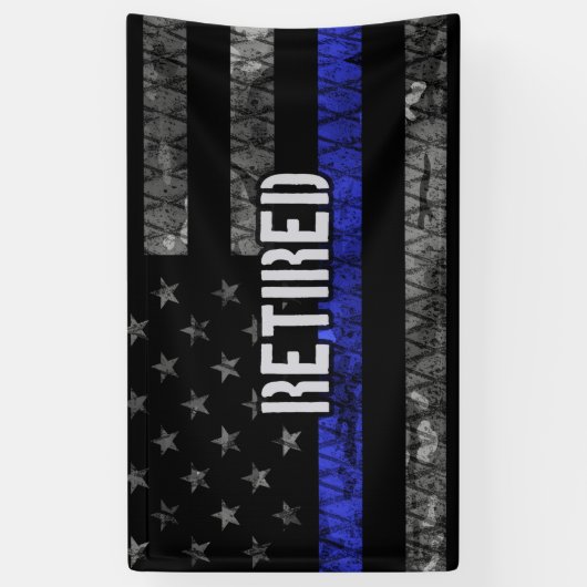 Ruheständige Polizeiflagge Banner (Vertikal)