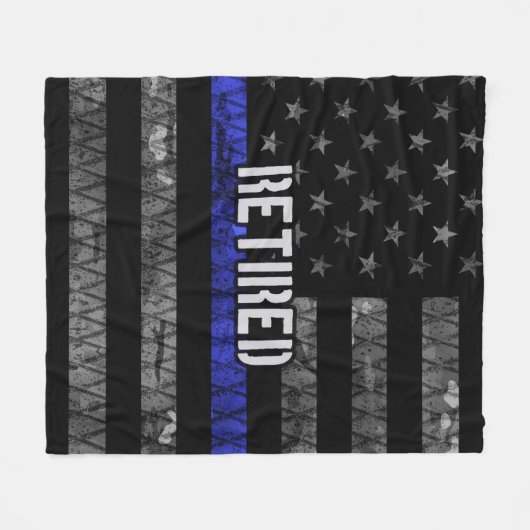 Ruheständige Polizeiflagge Fleecedecke (Vorderseite (Horizontal))