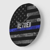 Ruheständige Polizeiflagge Große Wanduhr (Winkel)