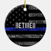 Ruheständige Polizeiflagge Keramik Ornament (Hinten)