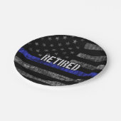 Ruheständige Polizeiflagge Pappteller (Schrägansicht)