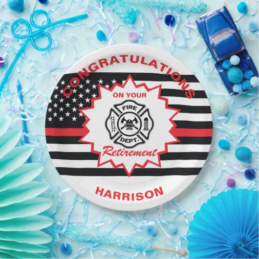 Ruheständiger Feuerwehrmann Herzlichen Glückwunsch Pappteller (Party)