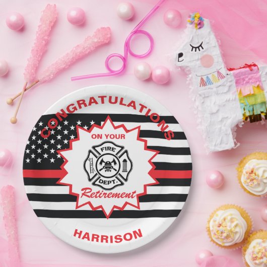 Ruheständiger Feuerwehrmann Herzlichen Glückwunsch Pappteller (Party)