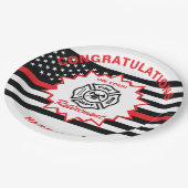 Ruheständiger Feuerwehrmann Herzlichen Glückwunsch Pappteller (Schrägansicht)