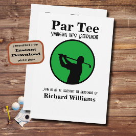 Ruheständiger Golf Player in Rente schwingen Einladung