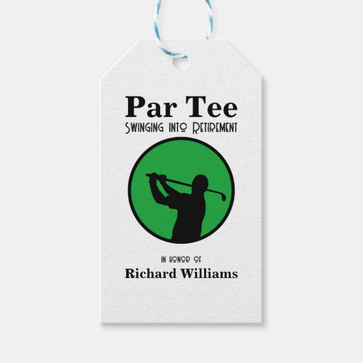 Ruheständiger Golf Player in Rente schwingen Geschenkanhänger (Vorderseite)