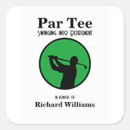Ruheständiger Golf Player in Rente schwingen Quadratischer Aufkleber