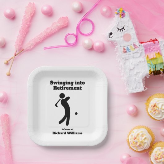 Ruheständiger Golf-Player in Ruhestand Pappteller (Party)