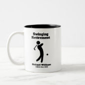 Ruheständiger Golf-Player in Ruhestand Zweifarbige Tasse (Links)