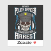 Ruheständiger Polizeibeamter Blue Line Ruhestand P Aufkleber (Blatt)