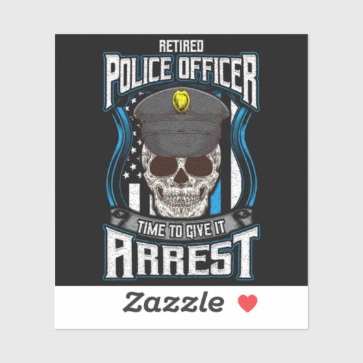 Ruheständiger Polizeibeamter Blue Line Ruhestand P Aufkleber (Blatt)