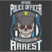 Ruheständiger Polizeibeamter Blue Line Ruhestand P Aufkleber (Vorderseite)