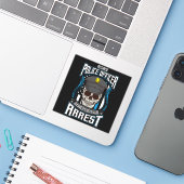 Ruheständiger Polizeibeamter Blue Line Ruhestand P Aufkleber (Laptop mit iPhone)