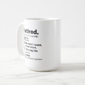Ruheständiges Definition-Substantiv, Funny Retirem Kaffeetasse (Vorderseite Links)