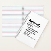 Ruheständiges Definition-Substantiv, Funny Retirem Notizblock (Innen)