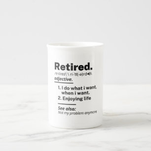 Ruheständiges Definition-Substantiv, Funny Retirem Porzellantasse