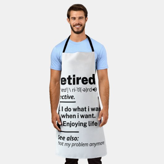 Ruheständiges Definition-Substantiv, Funny Retirem Schürze (Getragen)
