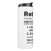 Ruheständiges Definition-Substantiv, Funny Retirem Thermosbecher (Nach links gedreht)
