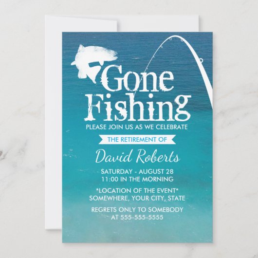 Ruheständiges Gan Fishing Retirement Party Einladung (Vorderseite)