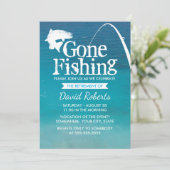 Ruheständiges Gan Fishing Retirement Party Einladung (Stehend Vorderseite)
